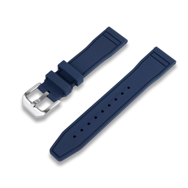 CRAFTER BLUE 20MM STRAIGHT END PILOT FKM RUBBER STRAP (UX07)