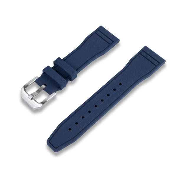 CRAFTER BLUE 22MM STRAIGHT END PILOT FKM RUBBER STRAP (UX07)