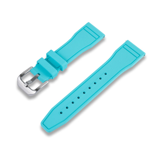 CRAFTER BLUE 22MM STRAIGHT END PILOT FKM RUBBER STRAP (UX07)