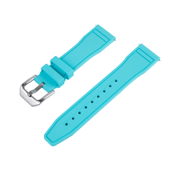CRAFTER BLUE 21MM STRAIGHT END PILOT FKM RUBBER STRAP (UX07)