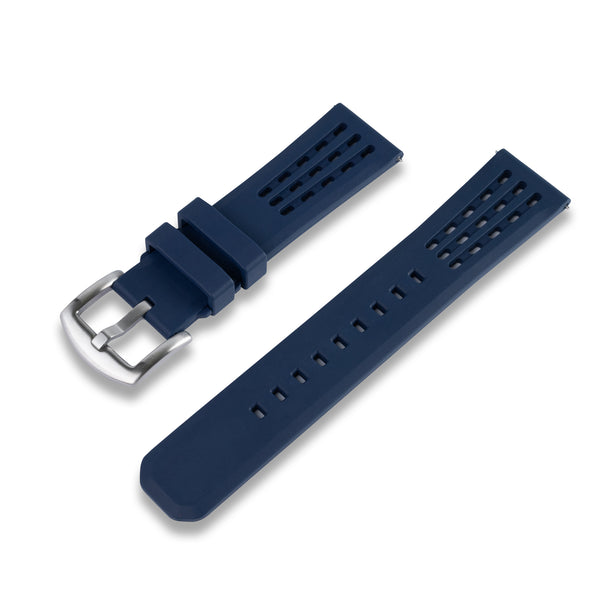 CRAFTER BLUE 20MM STRAIGHT END DIVER FKM RUBBER STRAP (UX09)