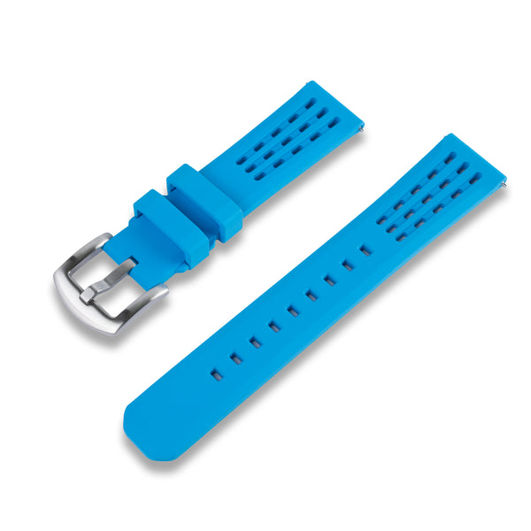 CRAFTER BLUE 22MM STRAIGHT END DIVER FKM RUBBER STRAP (UX09)